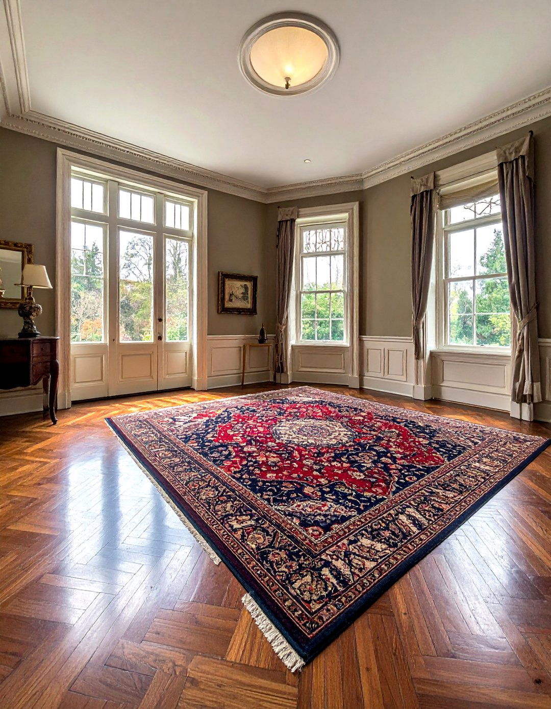 Victorian Interior with Dark Polished Wood Flooring - 25 Victorian House Interior Ideas for Timeless Elegance