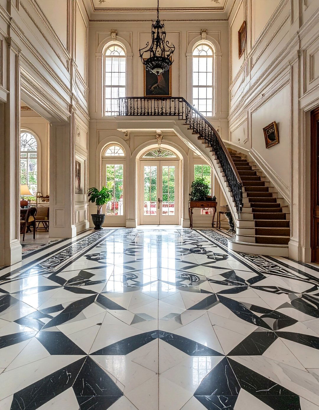 Victorian Interior with Decorative Floor Tiles - 25 Victorian House Interior Ideas for Timeless Elegance