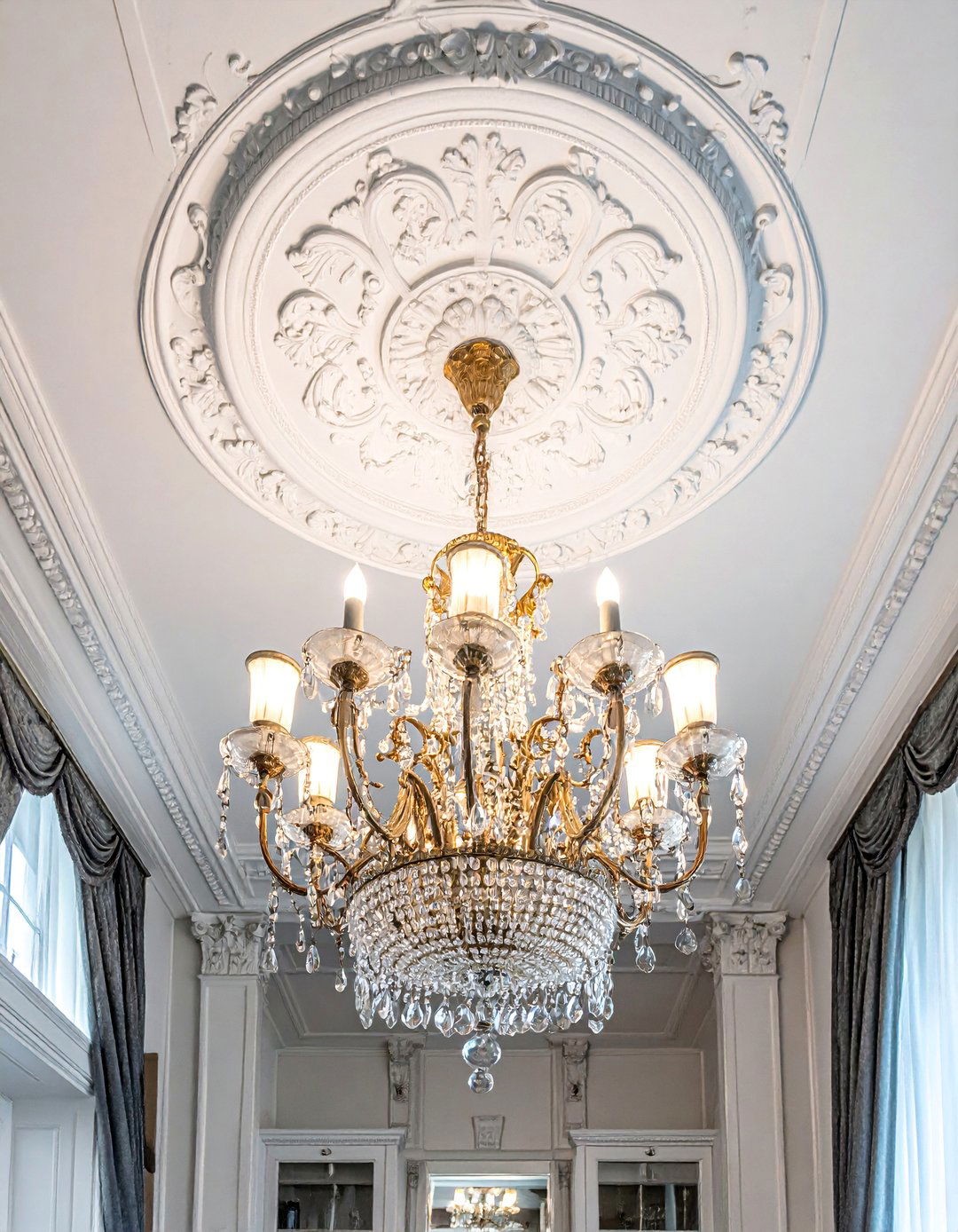 Victorian Interior with Elaborate Ceiling Medallions - 25 Victorian House Interior Ideas for Timeless Elegance