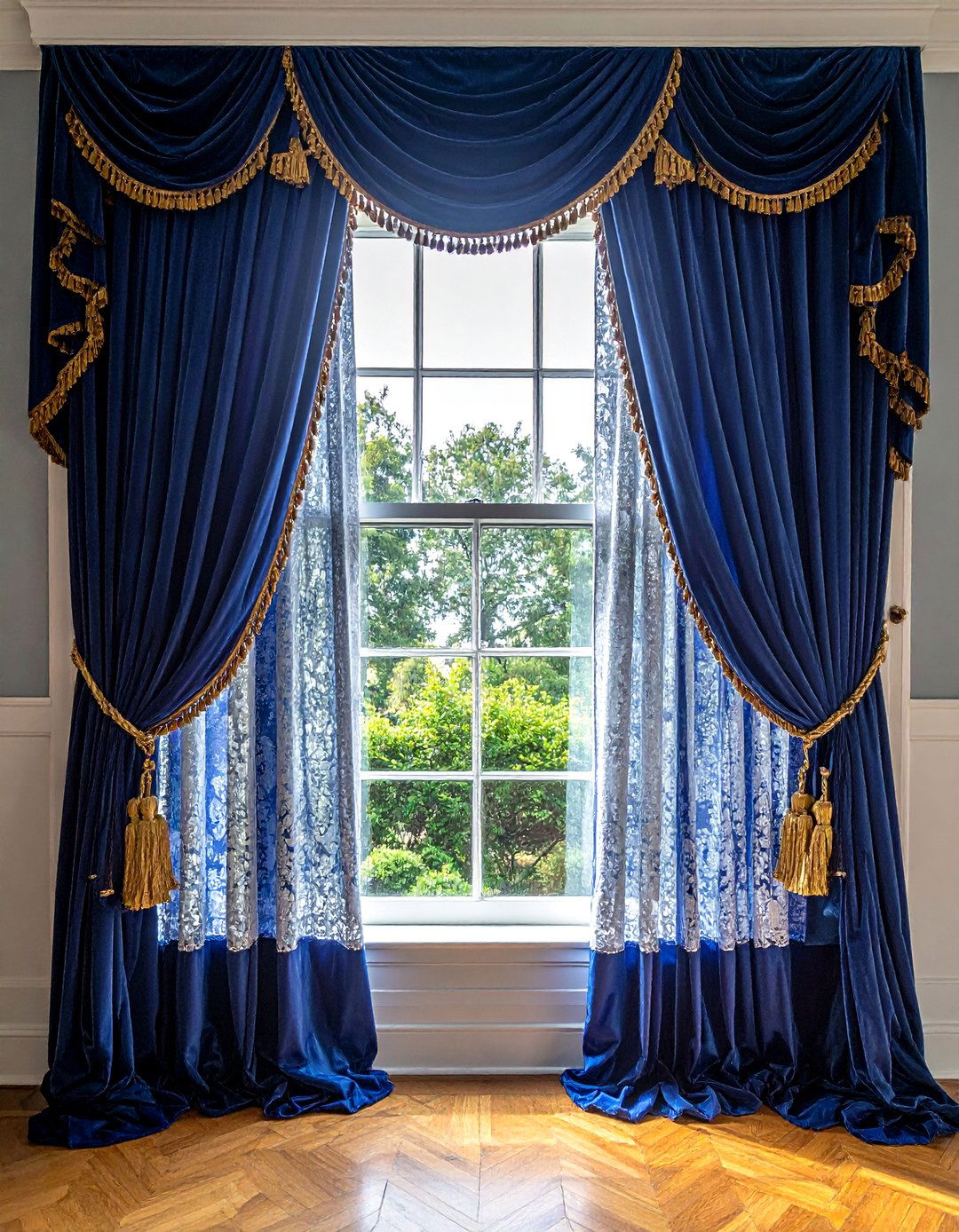 Victorian Interior with Heavy Layered Drapery - 25 Victorian House Interior Ideas for Timeless Elegance