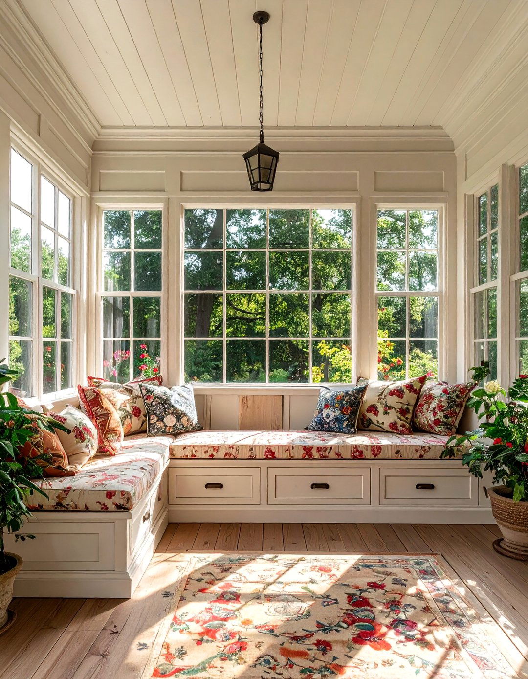 Victorian Sunroom with Built In Window Seating - 25 Victorian Sunroom Ideas for a Classic Retreat