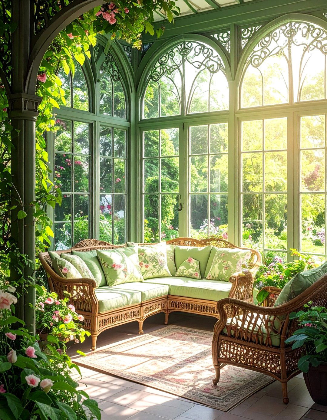 Victorian Sunroom with Ornate Cast Iron Framing - 25 Victorian Sunroom Ideas for a Classic Retreat