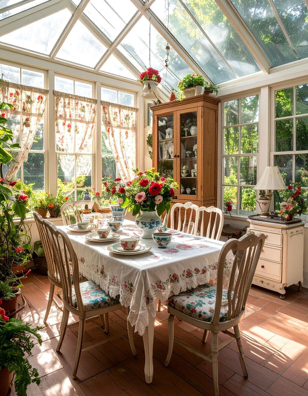 Vintage Charm Dining Area - 25 Sunroom Dining Room Ideas for a Bright Space