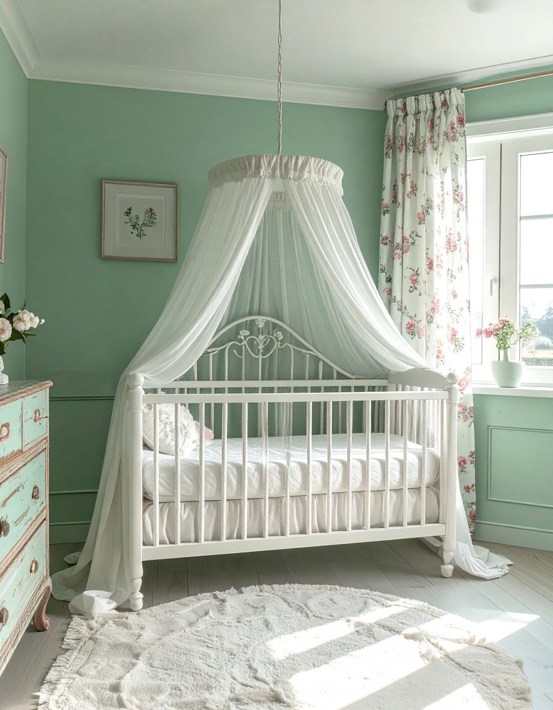 Vintage Inspired Green Nursery - 25 Green Nursery Ideas for a Calming and Natural Space