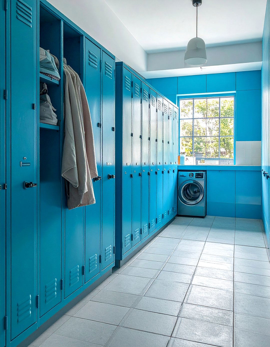 Vintage Locker Storage Theme - 15 Smart Small Laundry Room Ideas with Top Load Washer