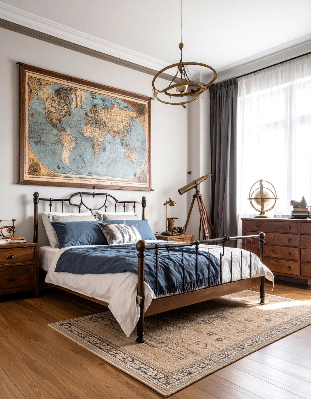 Vintage Map and Navigation Decor - 15 Steampunk Bedroom Ideas for a Unique Industrial Look