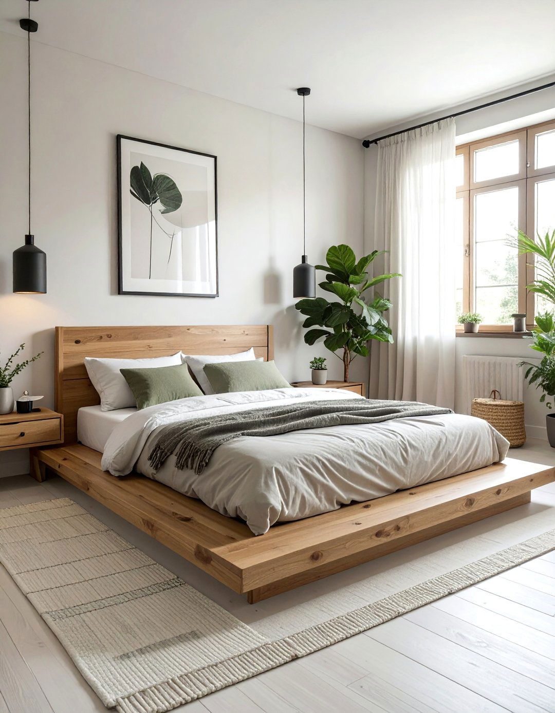 Wabi Sabi Bedroom Centered on a Low Profile Bed - 20 Wabi Sabi Bedroom Ideas for a Serene Retreat