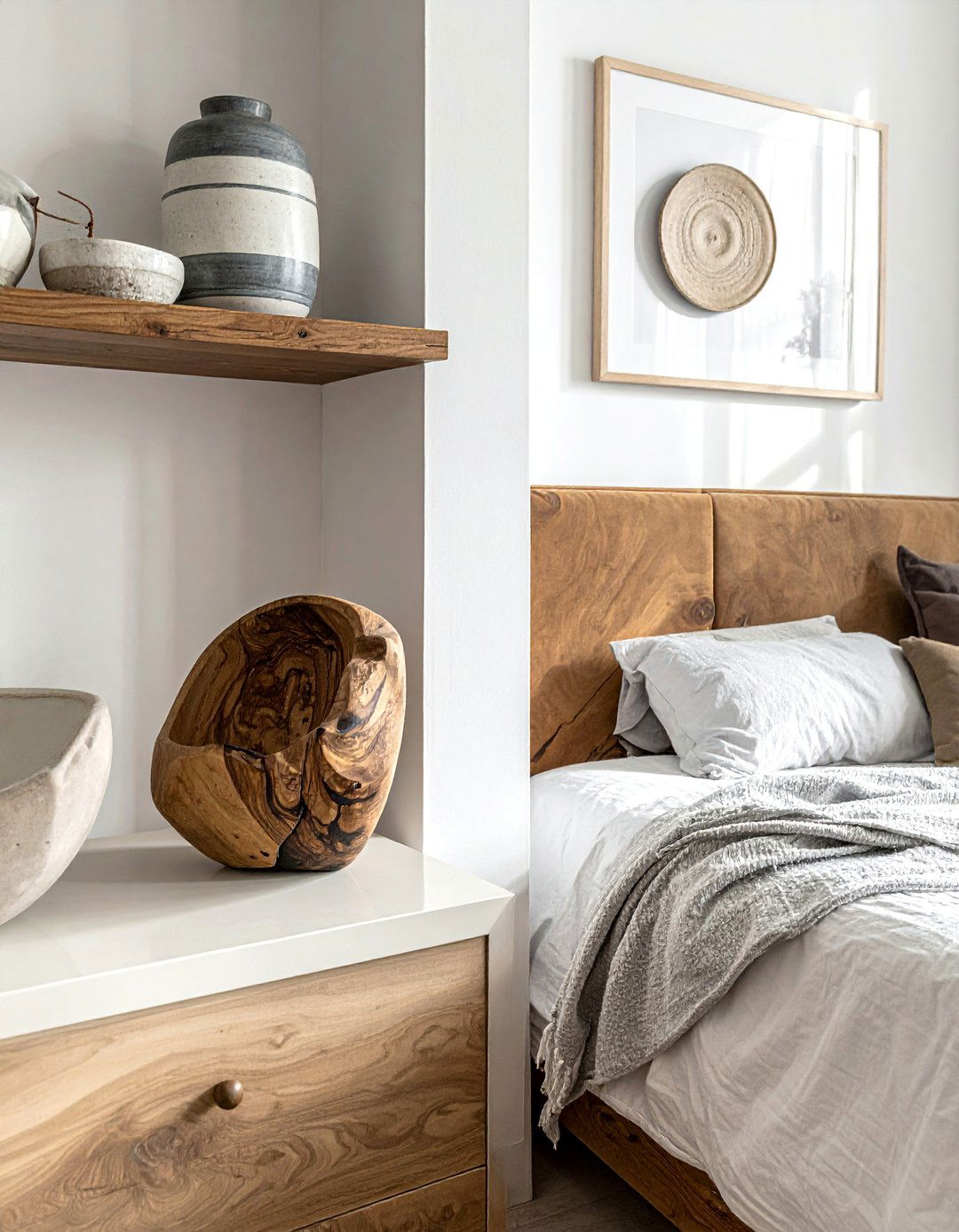 Wabi Sabi Bedroom Showcasing Handmade Decor - 20 Wabi Sabi Bedroom Ideas for a Serene Retreat