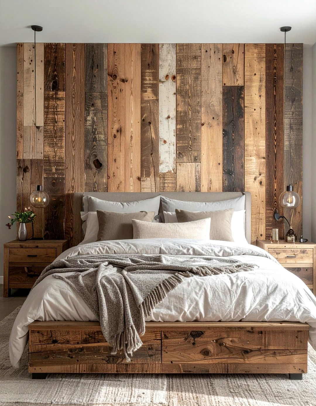 Wabi Sabi Bedroom Using Reclaimed Wood - 20 Wabi Sabi Bedroom Ideas for a Serene Retreat