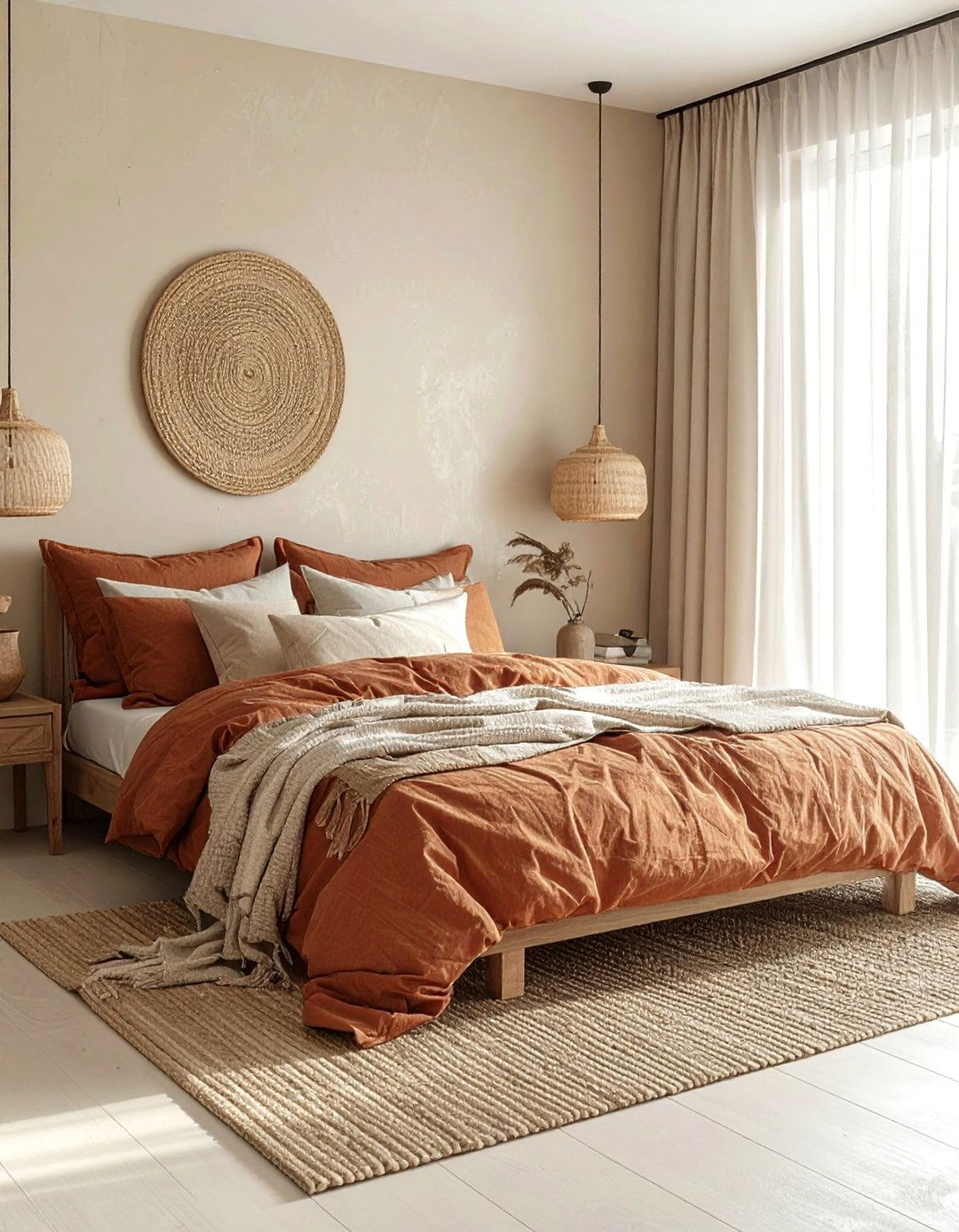 Wabi Sabi Bedroom with Earthy Color Palettes