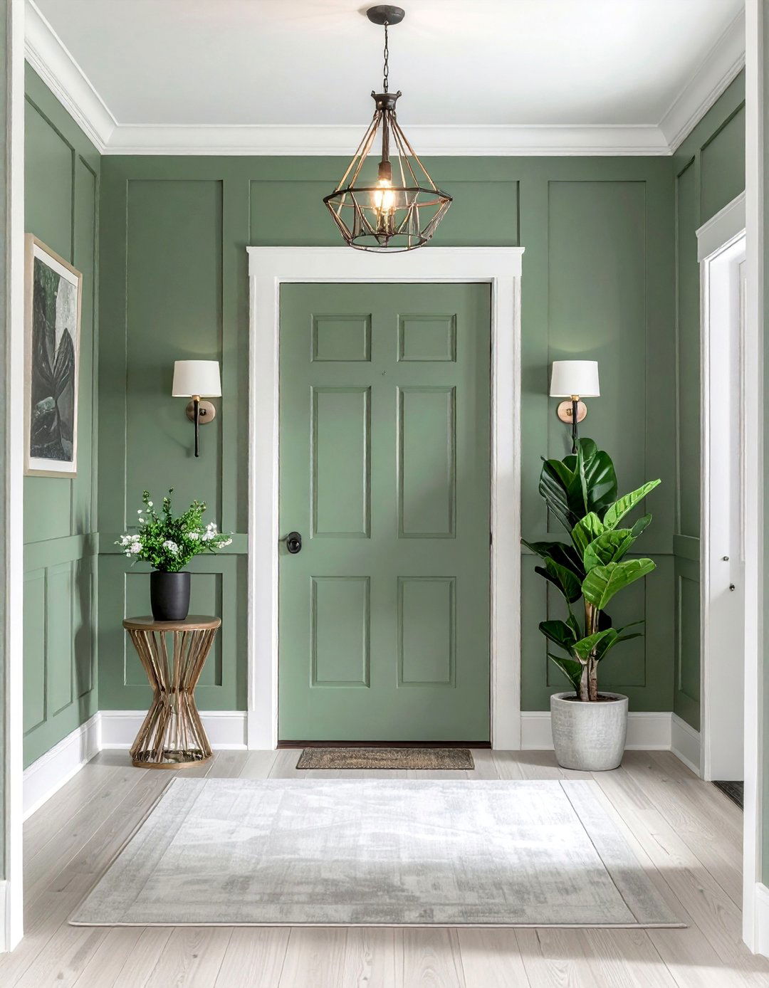 Wainscoting Painted the Same Color as the Walls - 25 Wainscoting Entryway Ideas to Elevate Your Home
