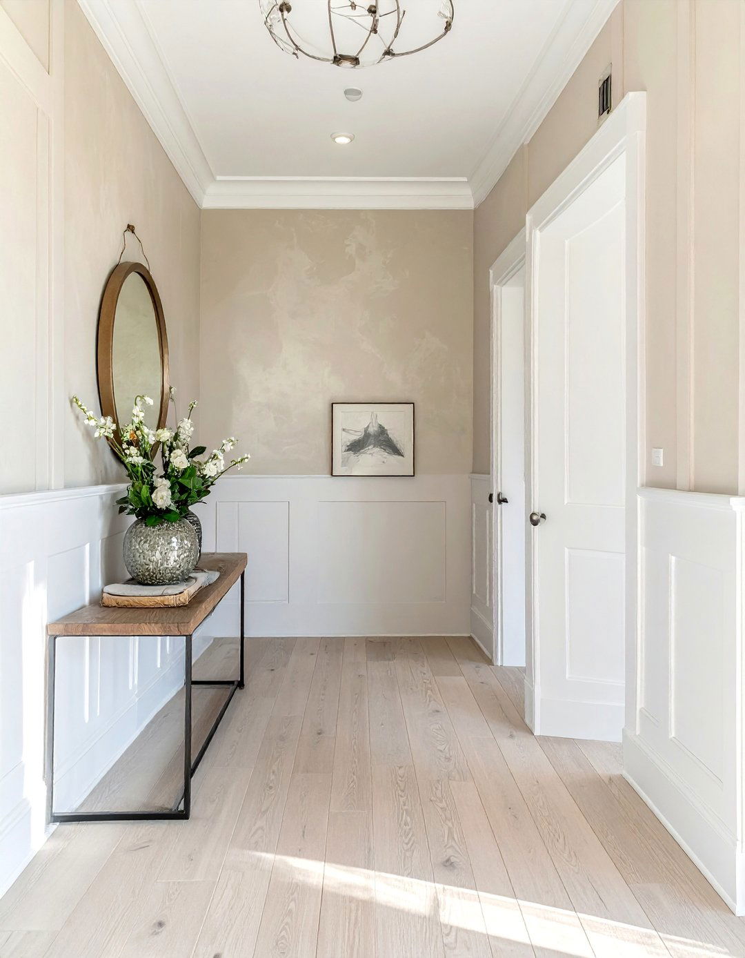 Wainscoting Paired with Textured Wall Finishes - 25 Wainscoting Entryway Ideas to Elevate Your Home