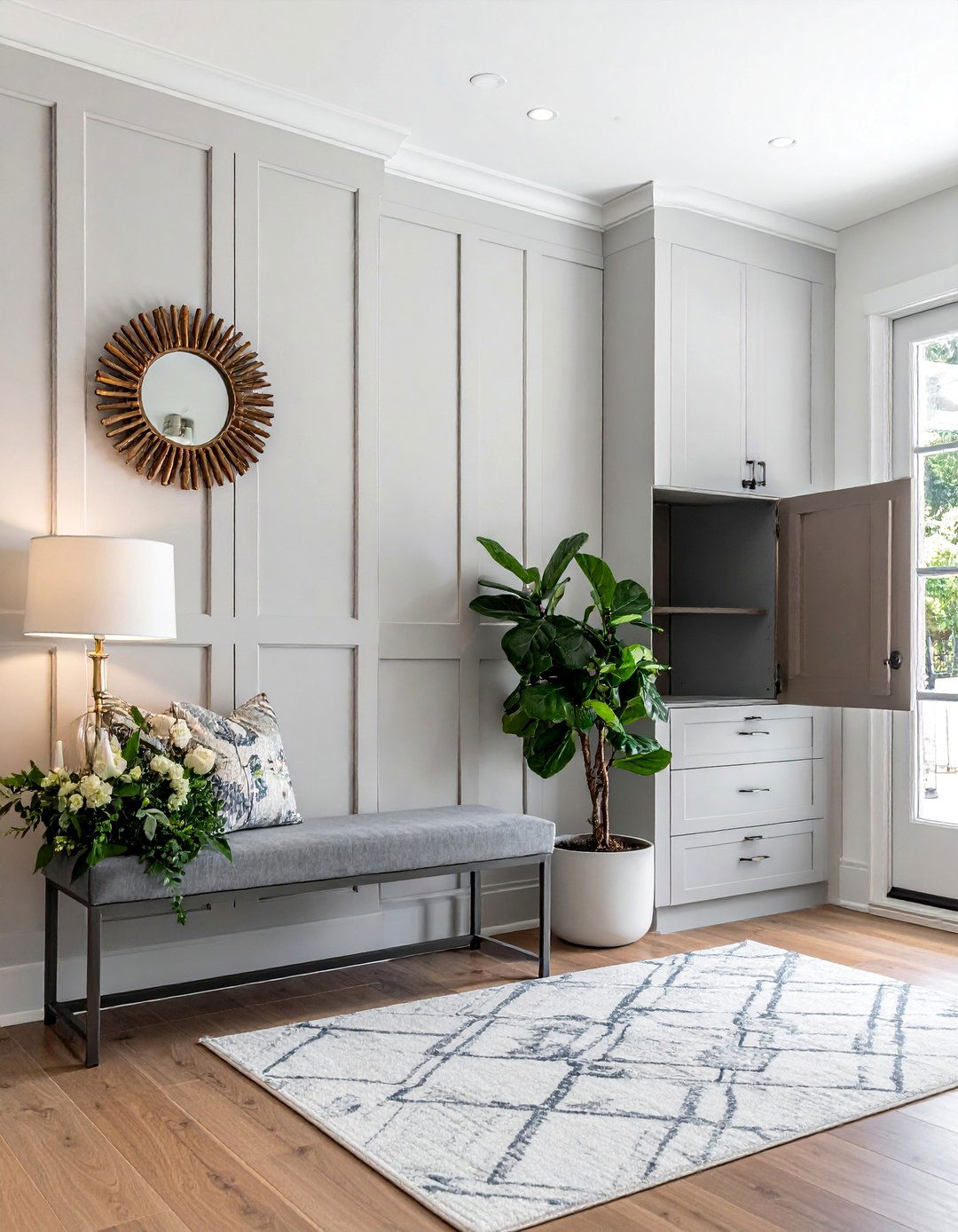 Wainscoting with Hidden Storage Panels - 25 Wainscoting Entryway Ideas to Elevate Your Home