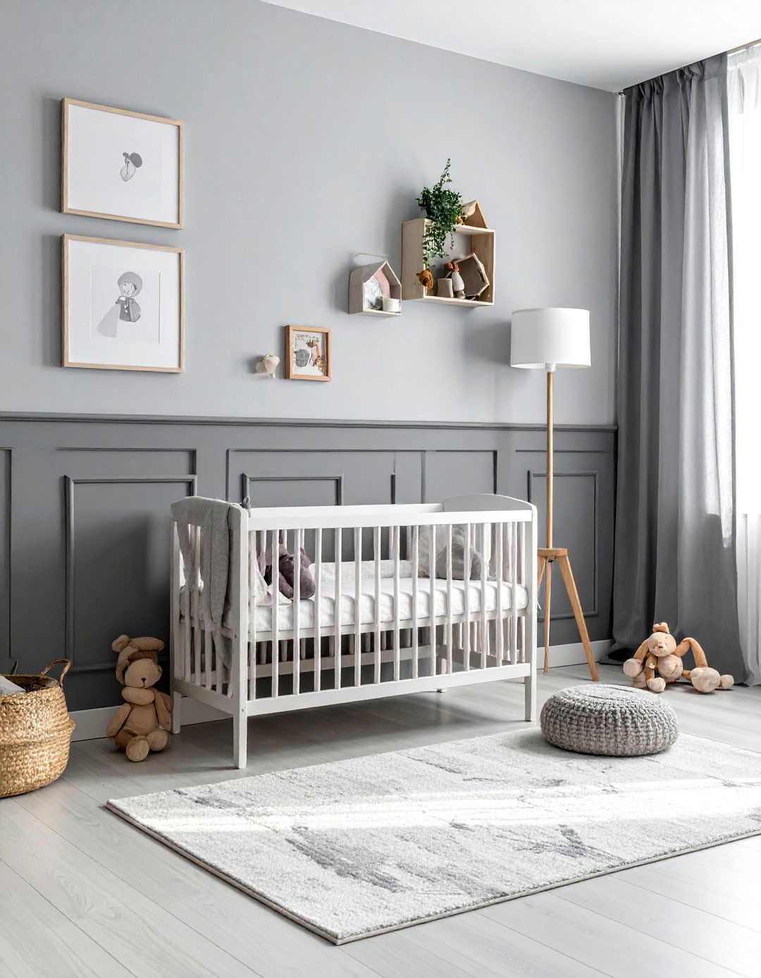 Wainscoting with a Built in Ledge Nursery - 15 Wainscoting Nursery Ideas for a Classic Look