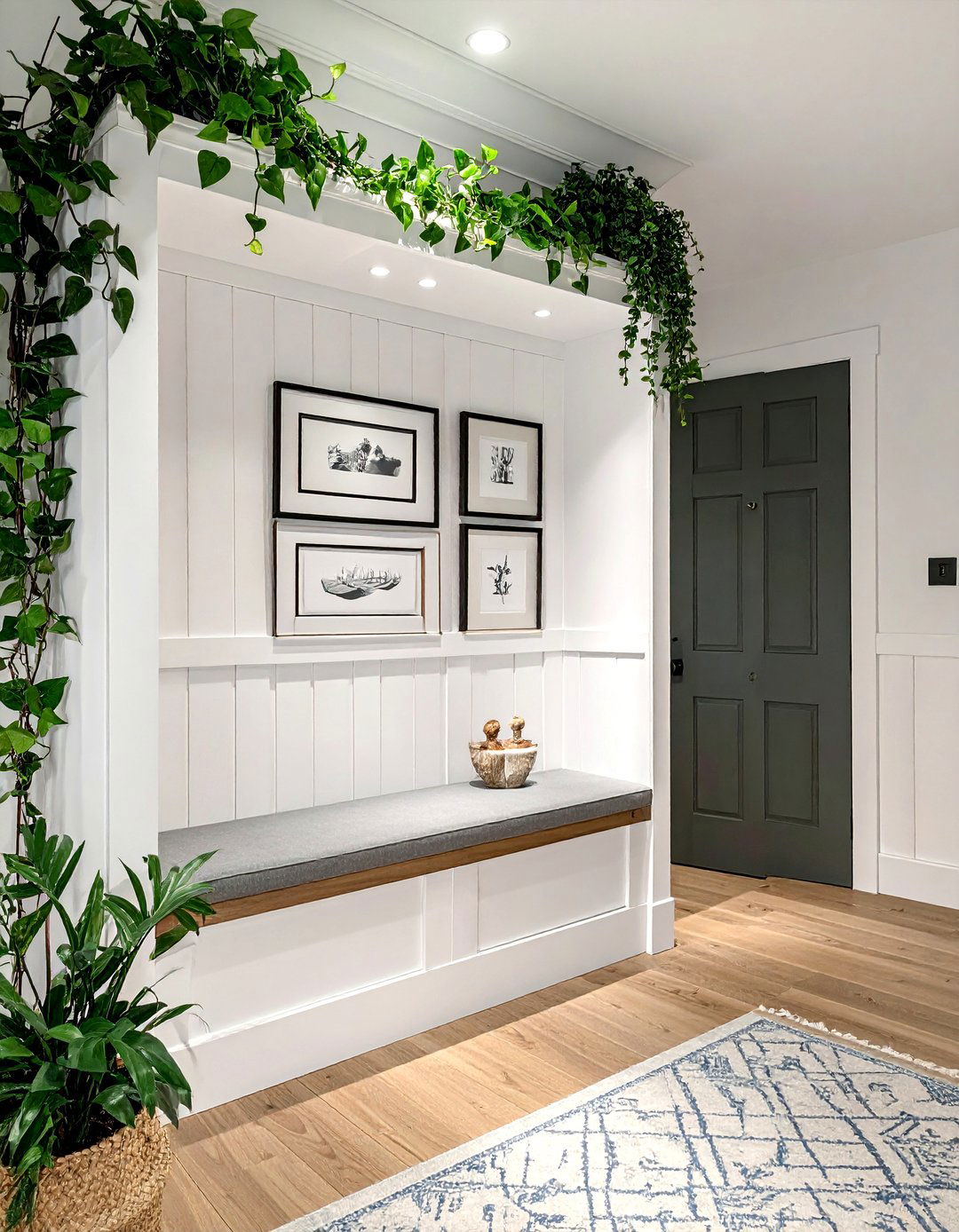 Wainscoting with a Built in Ledge Shelf - 25 Wainscoting Entryway Ideas to Elevate Your Home