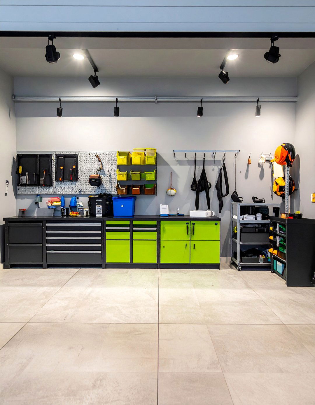 Wall Mounted Organization Grid - 15 Garage Entryway Ideas for a Functional and Stylish Space