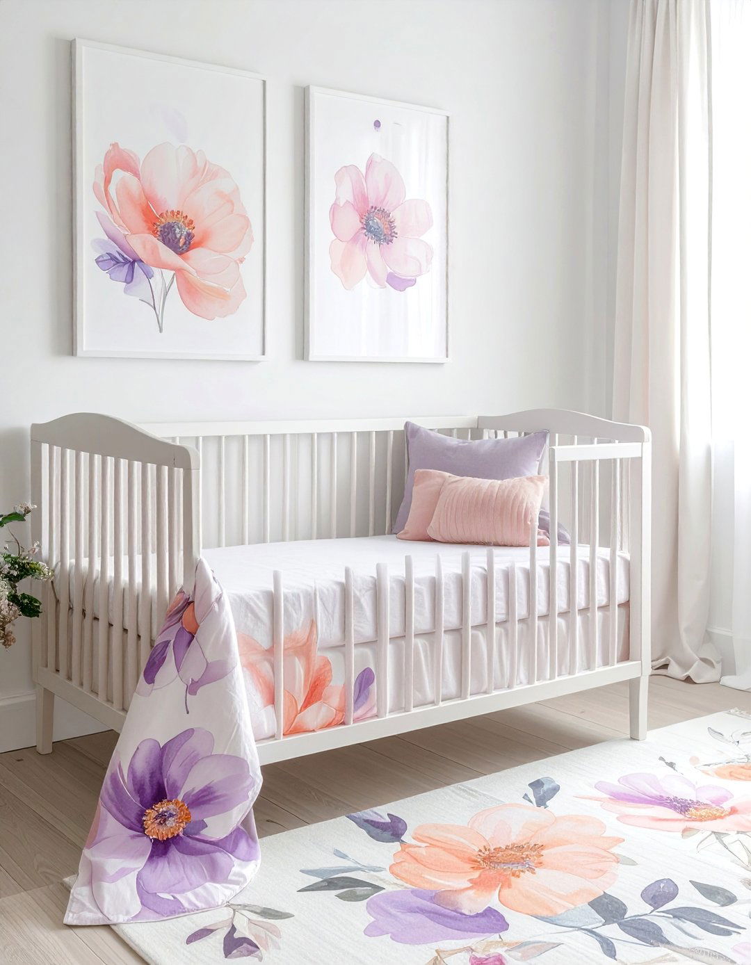 Watercolor Floral Nursery Bedding - 15 Floral Nursery Ideas for a Blooming Baby Room