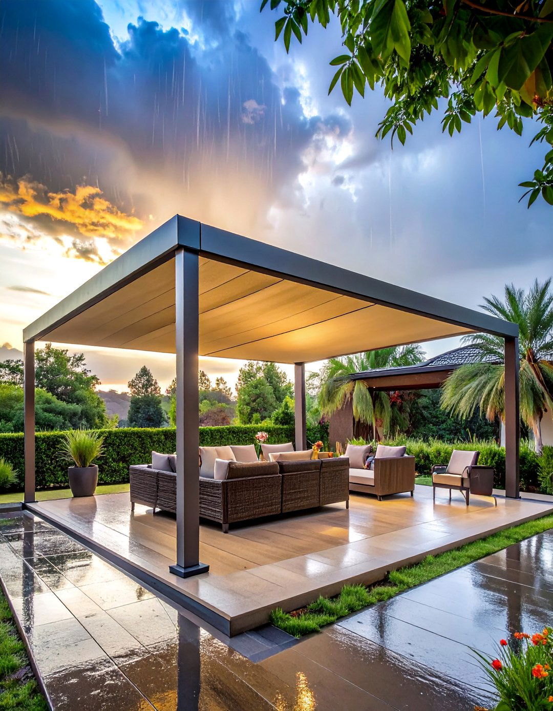 Waterproof Shade Sails for Rain Protection - 40 Shade Ideas for Comfortable Outdoor Living Spaces