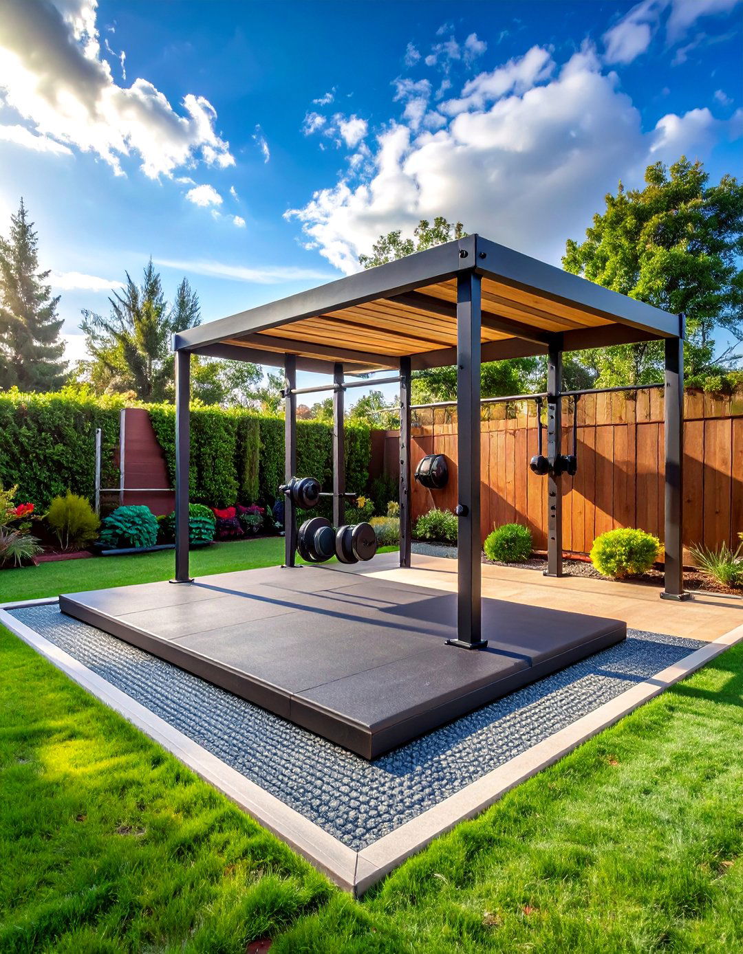 Weightlifting Platform Zone - 15 Garden Gym Ideas for Your Outdoor Fitness Space