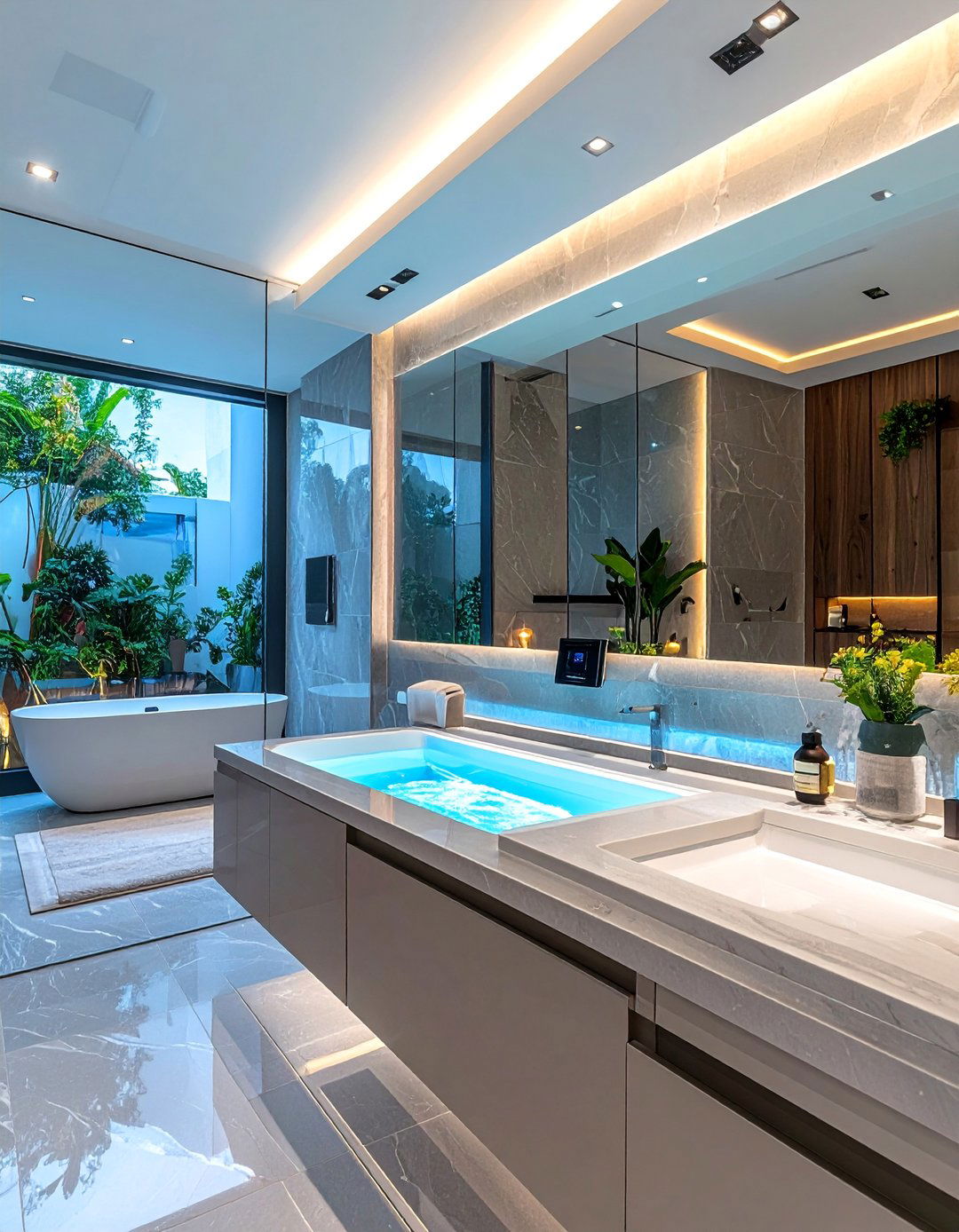 Wellness Technology Integration - 30 Open Concept Bathroom Ideas for Modern Homes