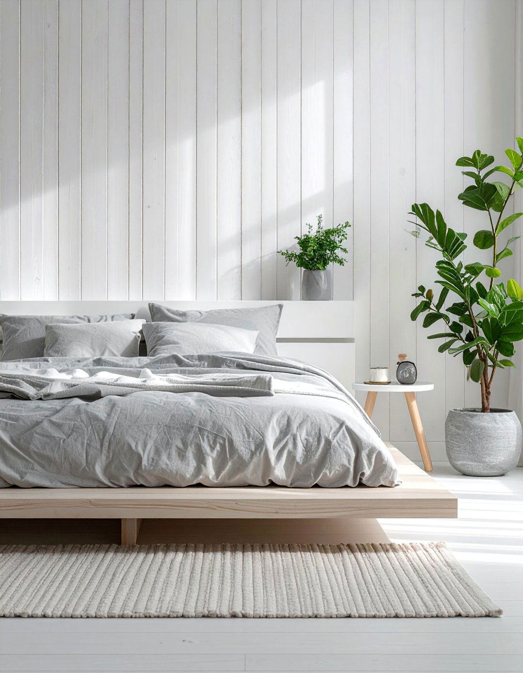 White Painted Wood Slat Accent Wall - 40 Wood Slat Accent Wall Ideas for Your Home
