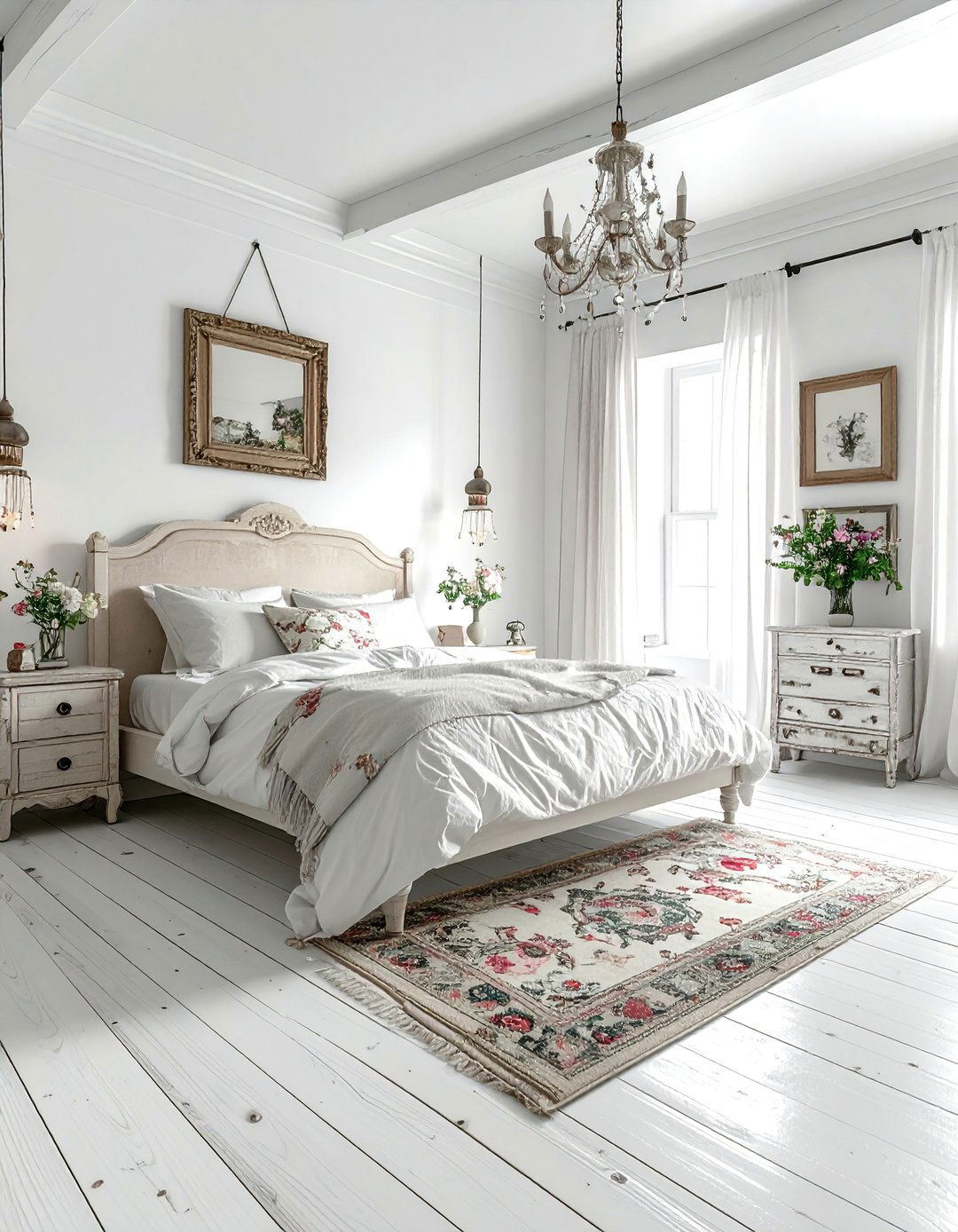 Whitewashed Floorboards for a Bright Shabby Chic Bedroom - 20 Shabby Chic Bedroom Ideas for Timeless Elegance