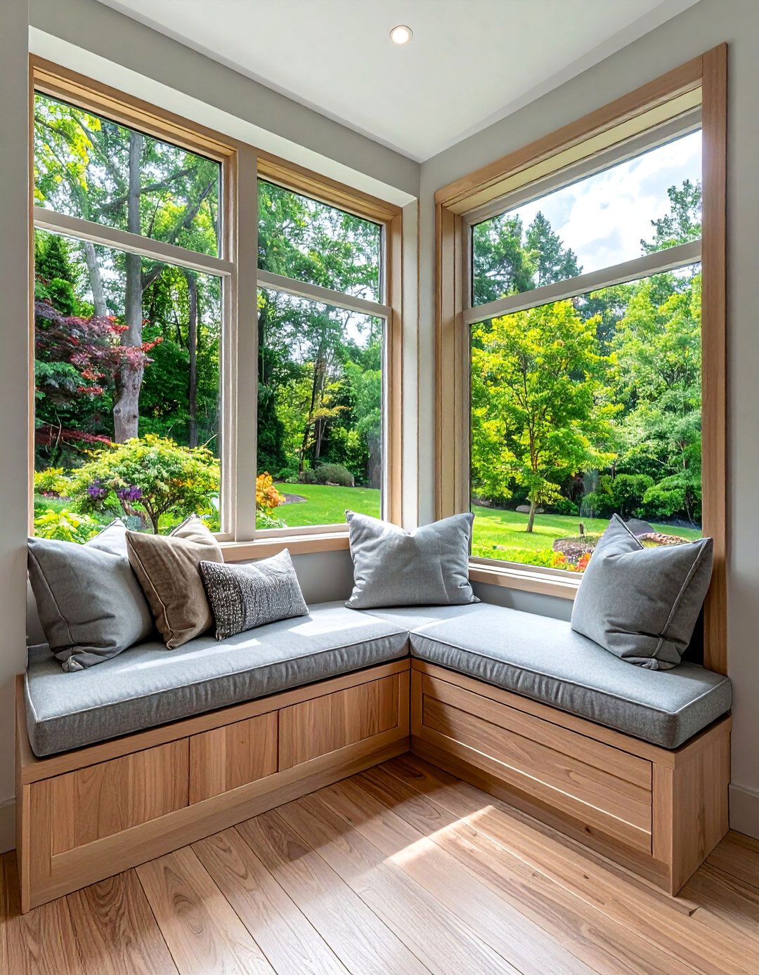 Window Seat Overlooking Greenery - 20 Forest-Themed Bedroom Ideas for a Nature-Inspired Retreat