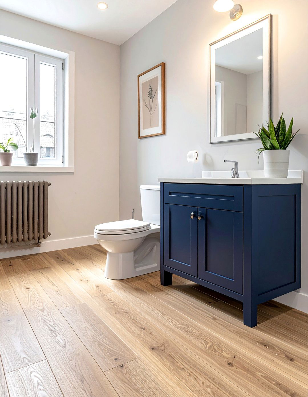 Wood Look Luxury Vinyl Plank Small Bathroom Flooring - 15 Stylish Small Bathroom Flooring Ideas for Any Home