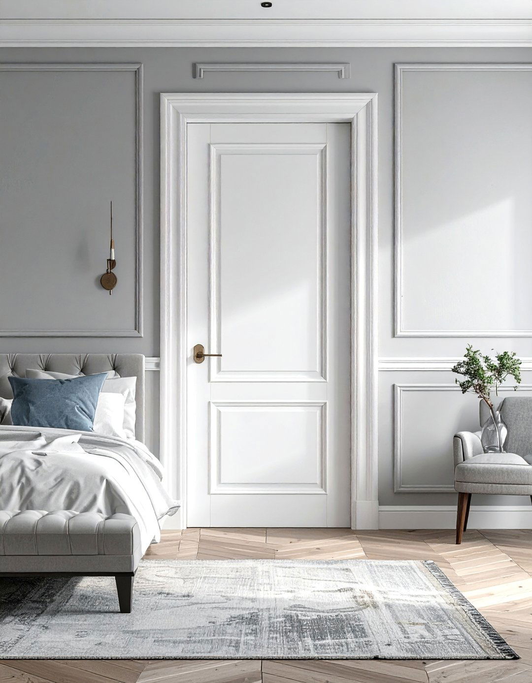 Wood Molding Enhancement - 25 Bedroom Door Decorating Ideas to Add Personality