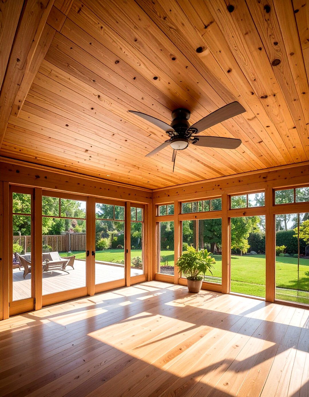 Wood Plank Sunroom Ceilings - 20 Sunroom Ceiling Ideas to Elevate Your Indoor-Outdoor Space