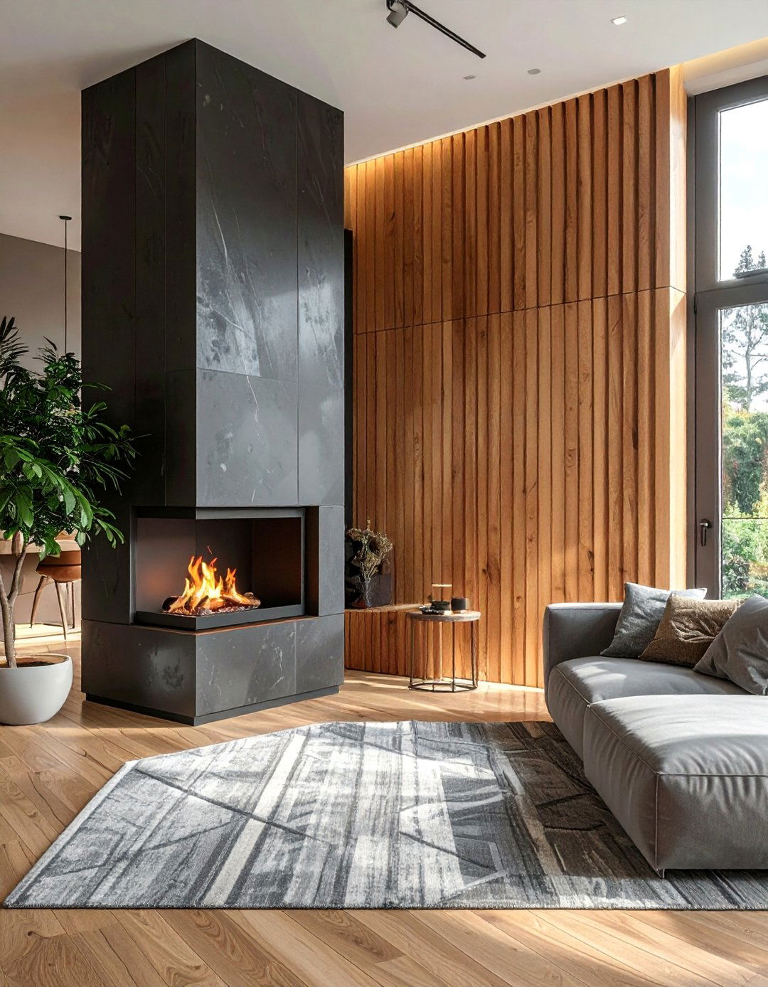 Wood Slat Accent Wall Around a Fireplace - 40 Wood Slat Accent Wall Ideas for Your Home