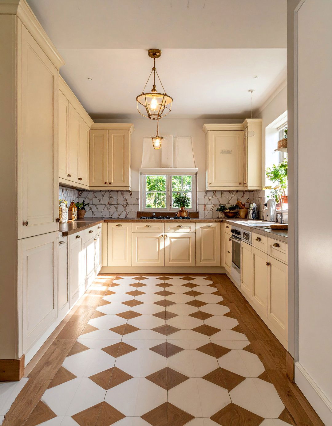 Wood and Painted White Checkered Floors - 25 Kitchens With Checkered Floors for Timeless Style