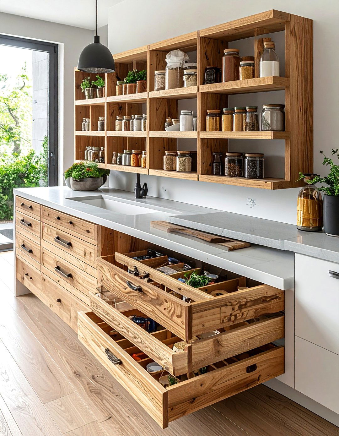 Wooden Dowel Drawer Spice Rack - 40 Creative Spice Rack Ideas for Organized Kitchens