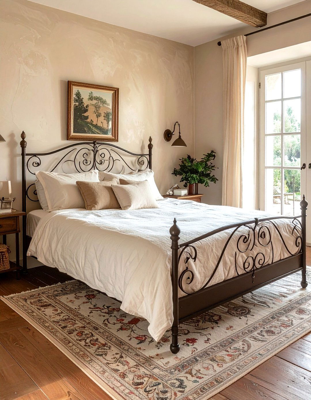 Wrought Iron Bed Frame - 20 Tuscan Bedroom Ideas for a Warm and Inviting Space