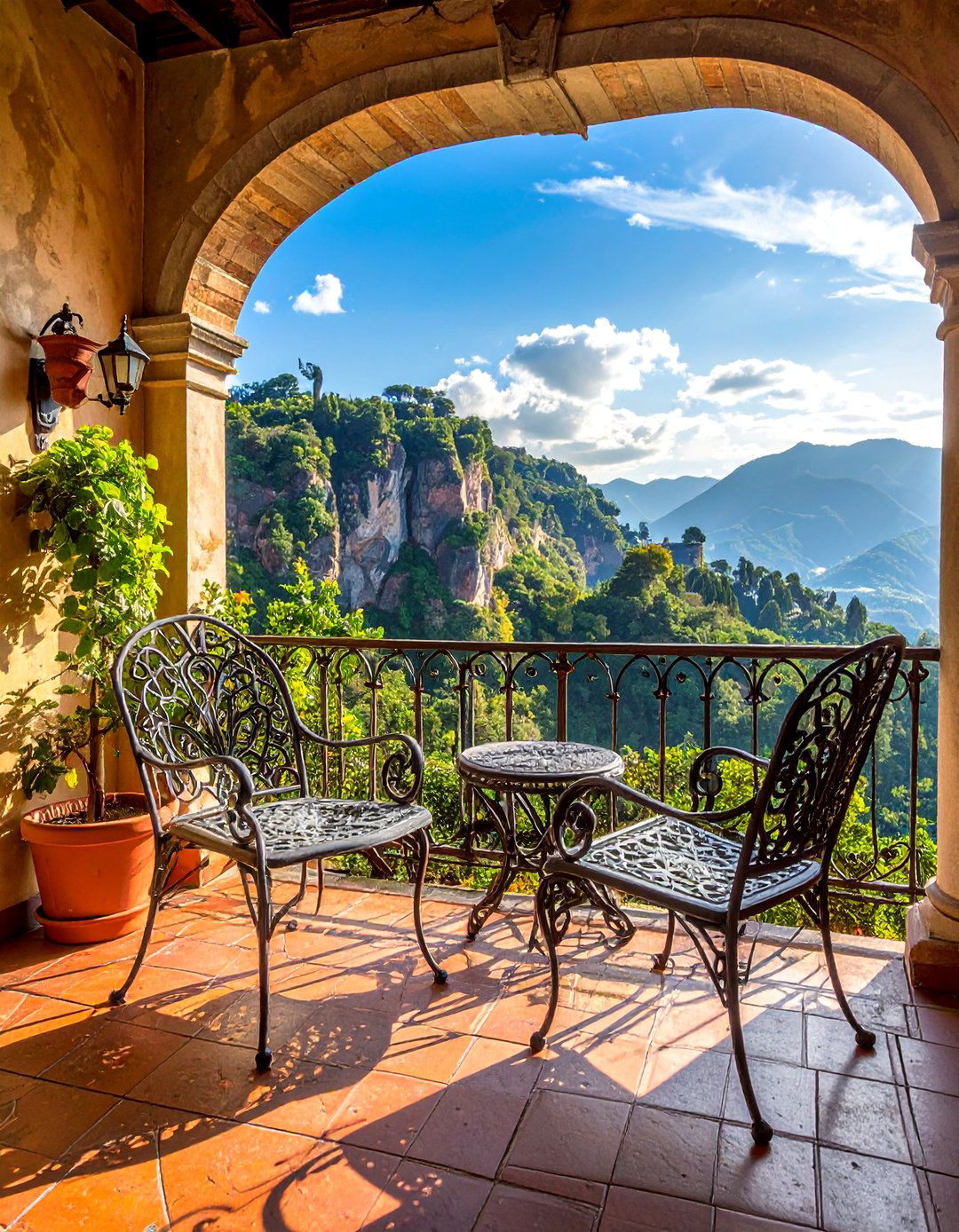 Wrought Iron Vintage Seating - 25 Balcony Seating Ideas for Small Outdoor Spaces