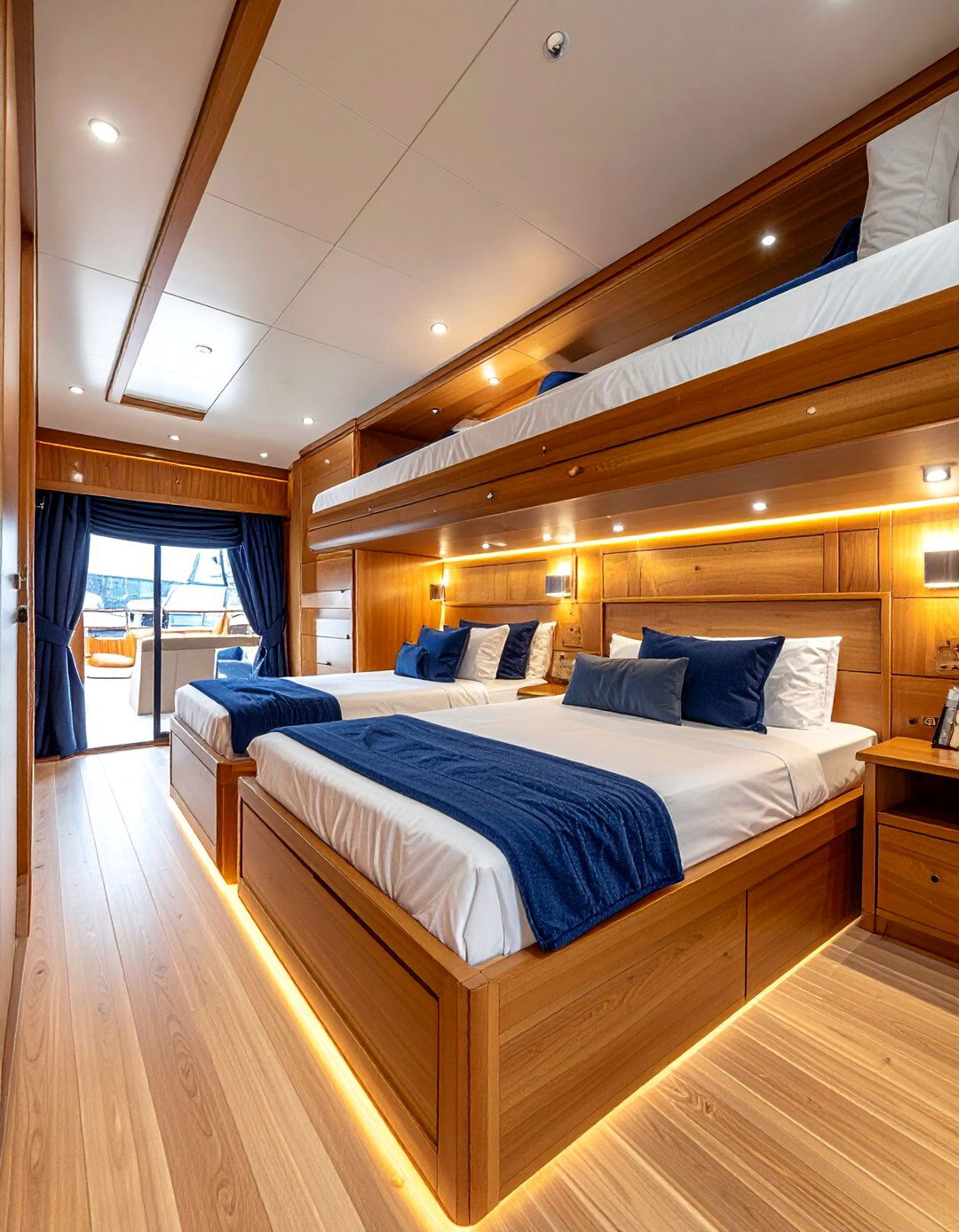 Yacht Bedroom with Built in Bunk Beds - 20 Yacht Bedroom Ideas for a Nautical-Inspired Retreat