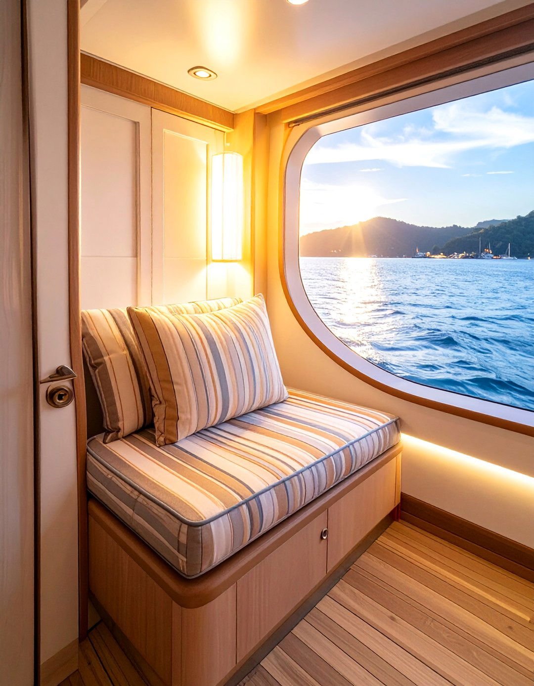 Yacht Bedroom with a Multi Functional Seating Nook - 20 Yacht Bedroom Ideas for a Nautical-Inspired Retreat
