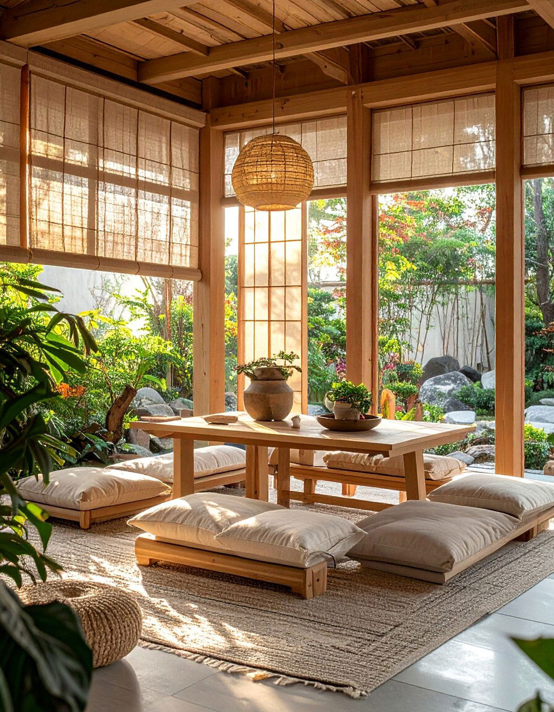 Zen Garden Sunroom Dining - 25 Sunroom Dining Room Ideas for a Bright Space