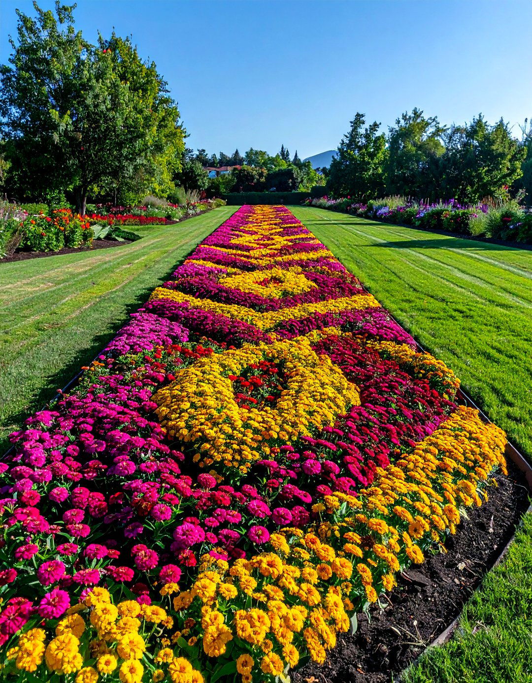Zig Zag Zinnia Planting Pattern - 25 Zinnia Garden Ideas for a Colorful Outdoor Space
