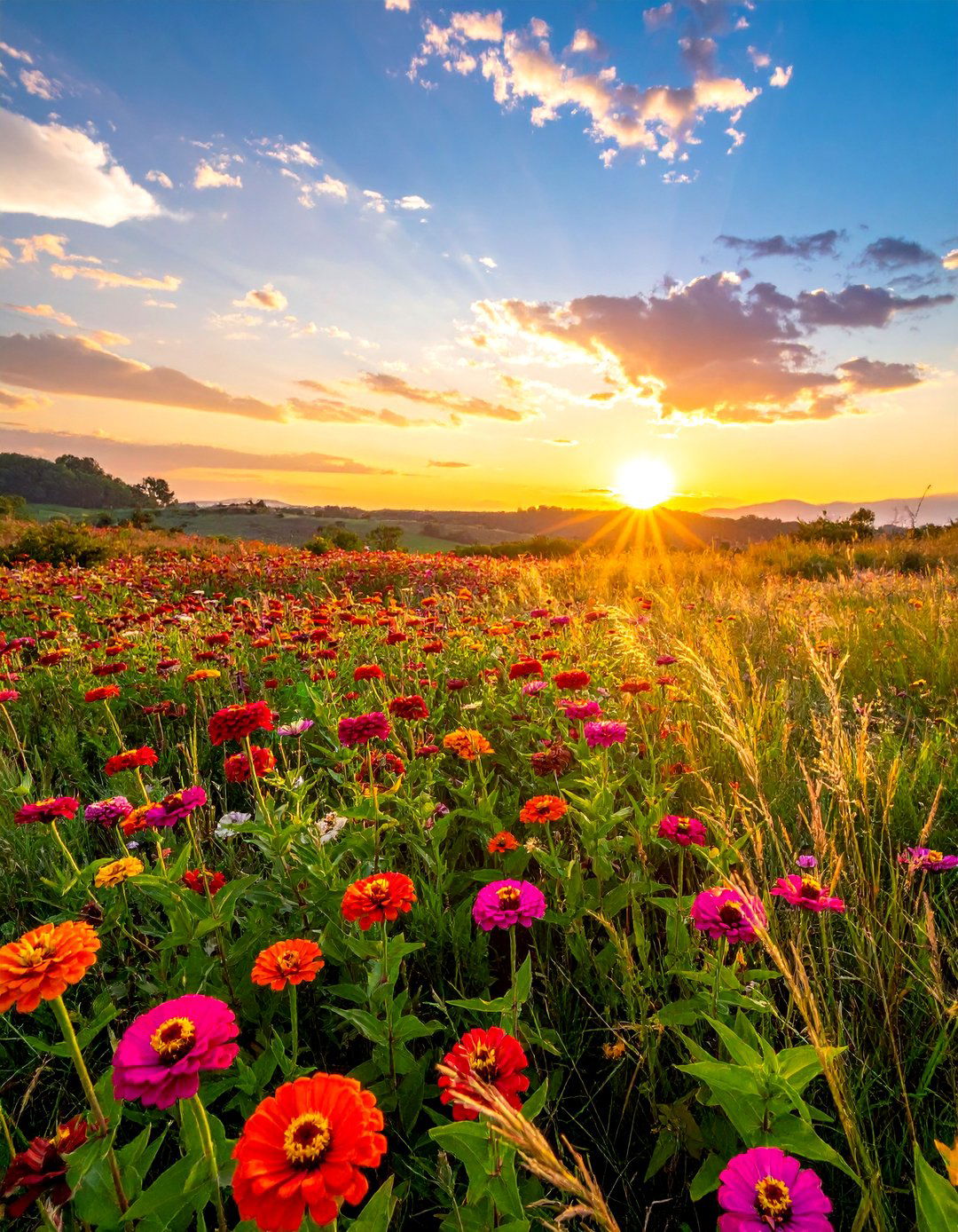Zinnia Wildflower Meadow - 25 Zinnia Garden Ideas for a Colorful Outdoor Space