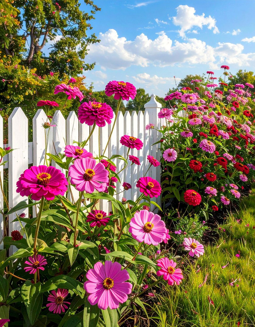 Zinnia and Cosmos Cottage Garden - 25 Zinnia Garden Ideas for a Colorful Outdoor Space