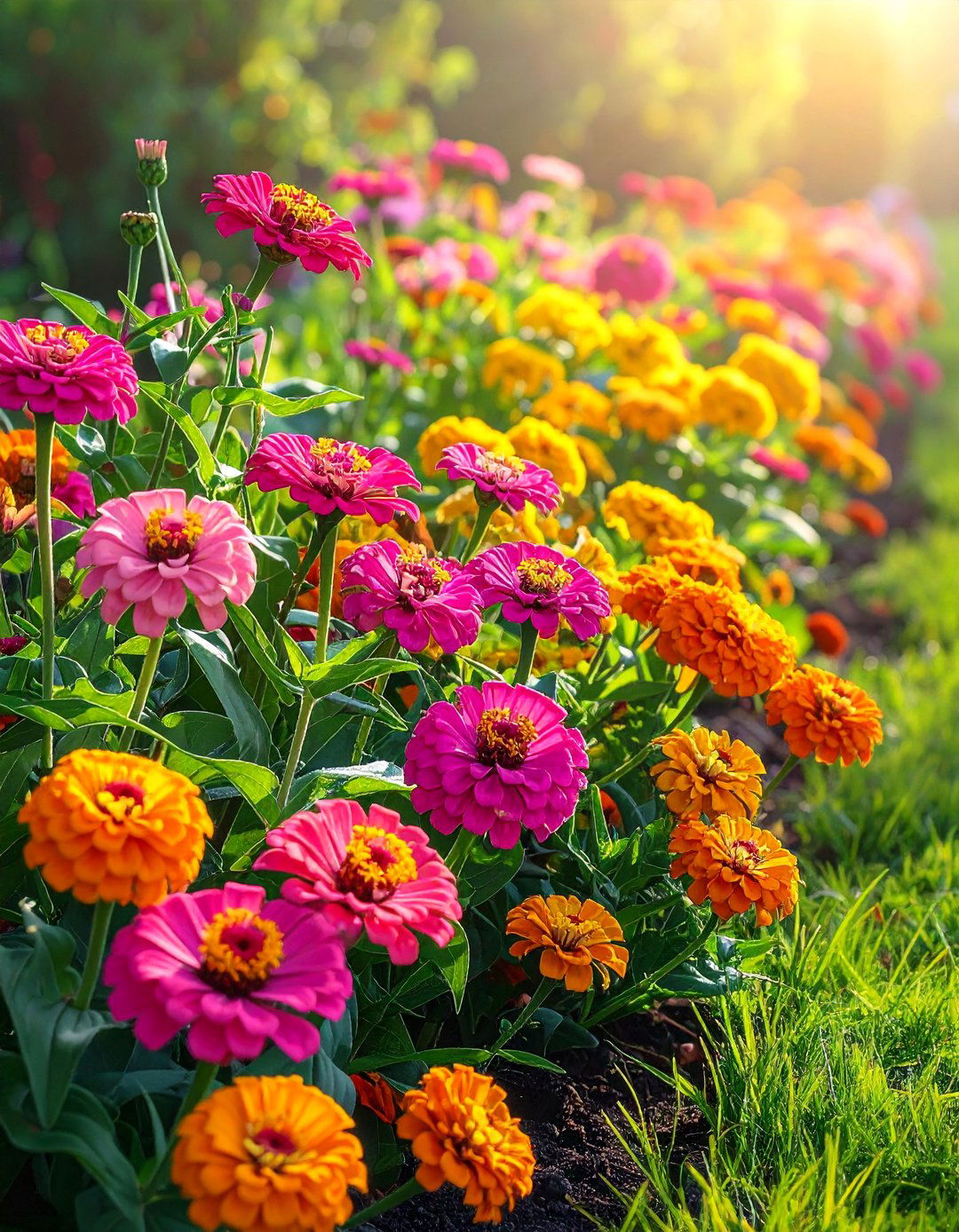 Zinnia and Marigold Companion Planting - 25 Zinnia Garden Ideas for a Colorful Outdoor Space