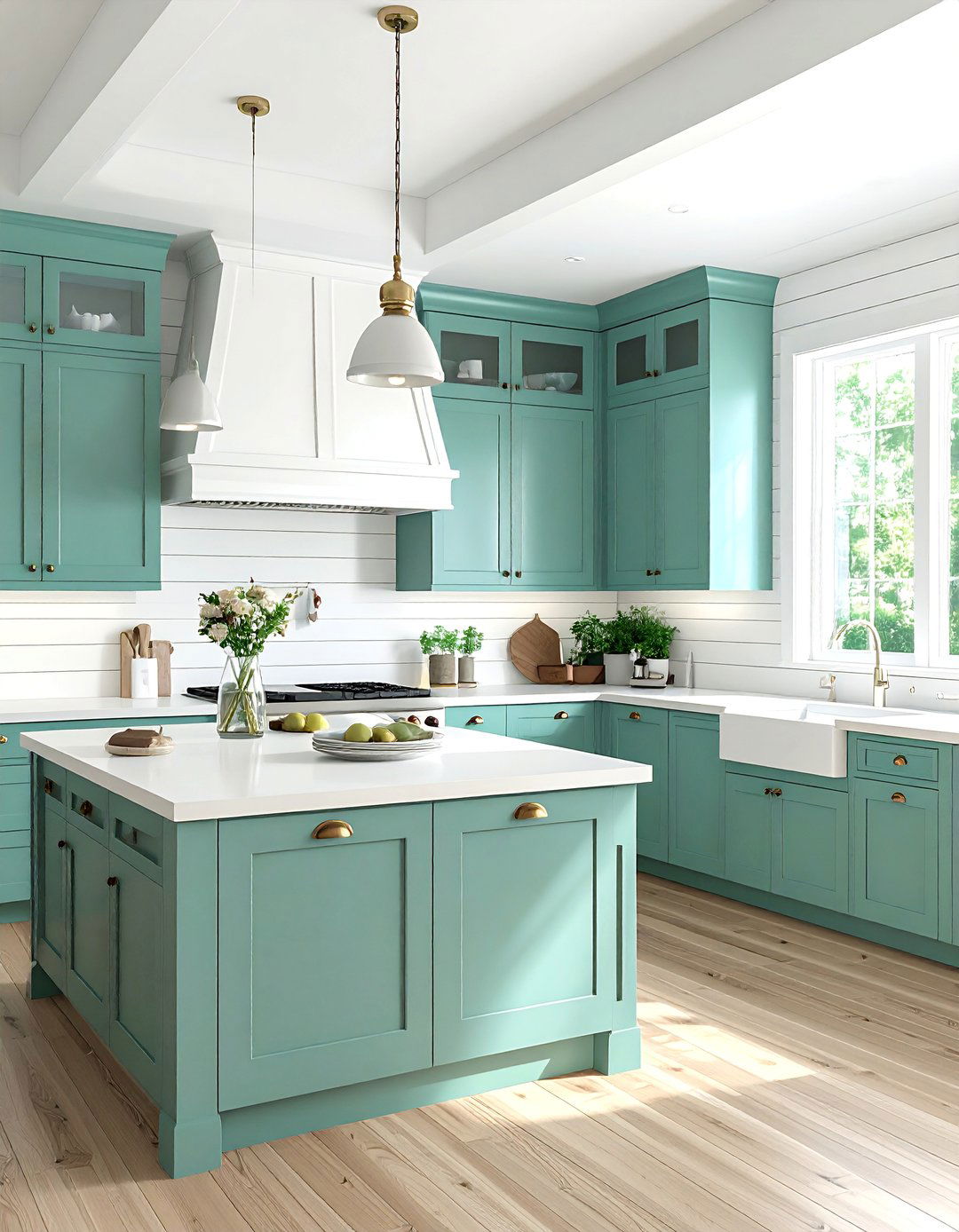 A Light Teal Kitchen for a Coastal Feel - 20 Teal Kitchen Ideas for a Bold and Vibrant Space