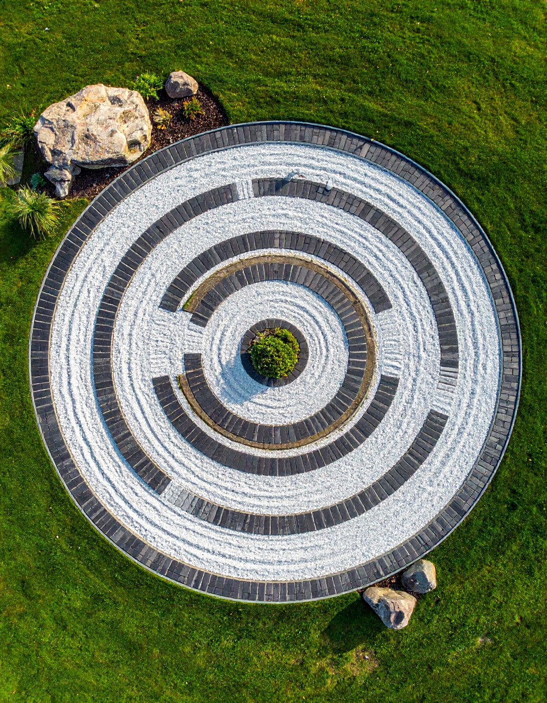 A Meditative White Rock Labyrinth - 25 White Rock Landscaping Ideas for a Serene Yard