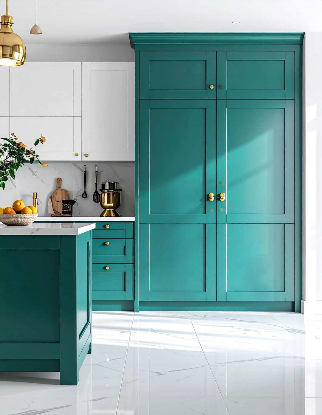 A Teal Kitchen Pantry Door - 20 Teal Kitchen Ideas for a Bold and Vibrant Space