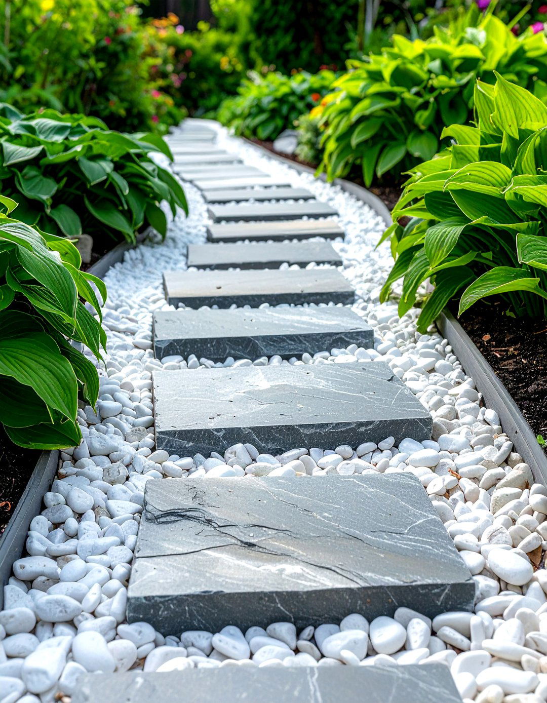 A Winding White Rock Pathway - 25 White Rock Landscaping Ideas for a Serene Yard