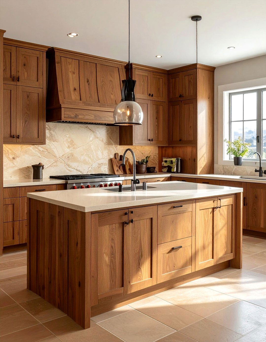 Alder Wood Brown Kitchen Cabinets - 25 Brown Kitchen Cabinets Ideas for a Warm and Cozy Look