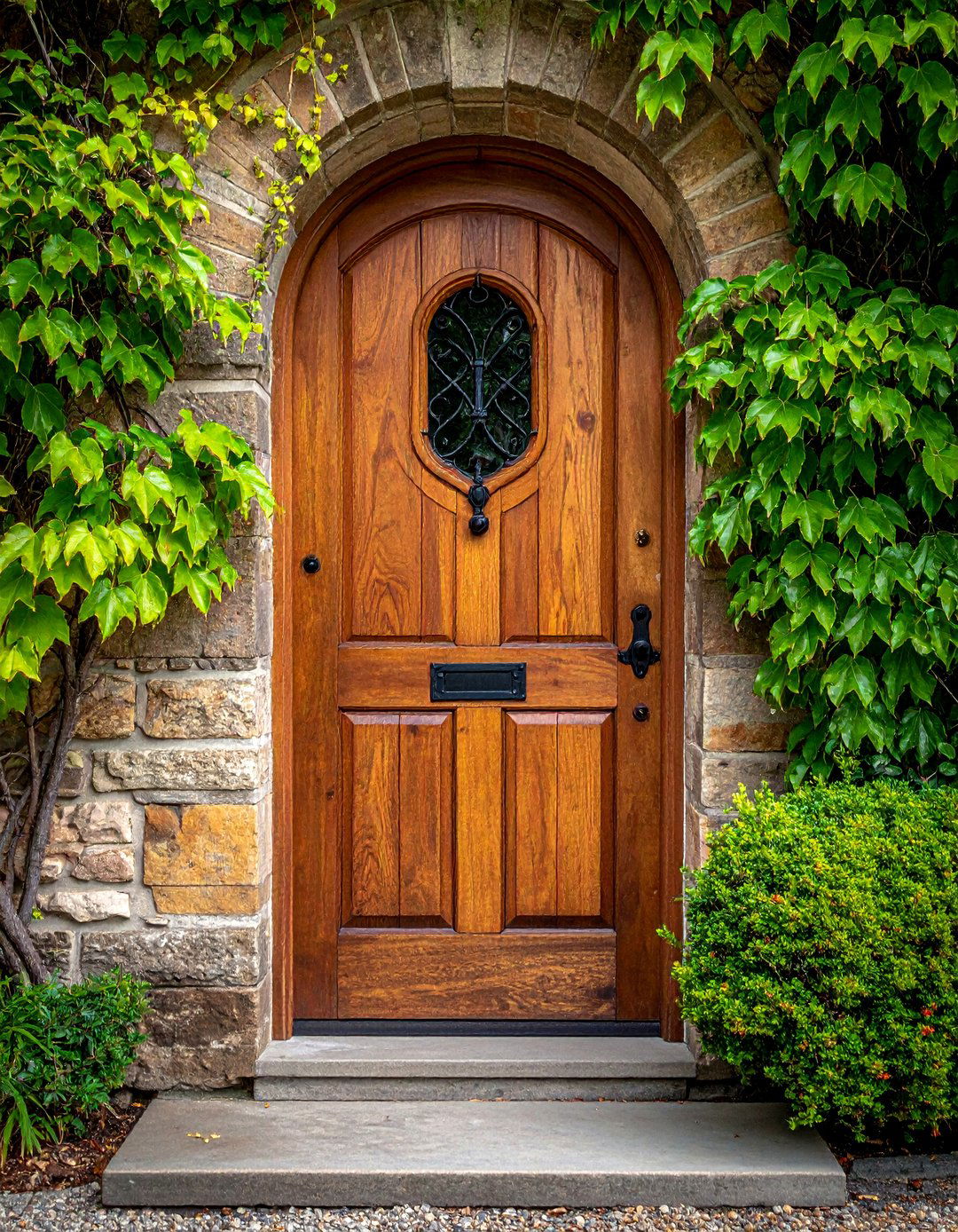 Arched Top Cottage Front Door - 25 Cottage Front Door Ideas for a Charming Entryway