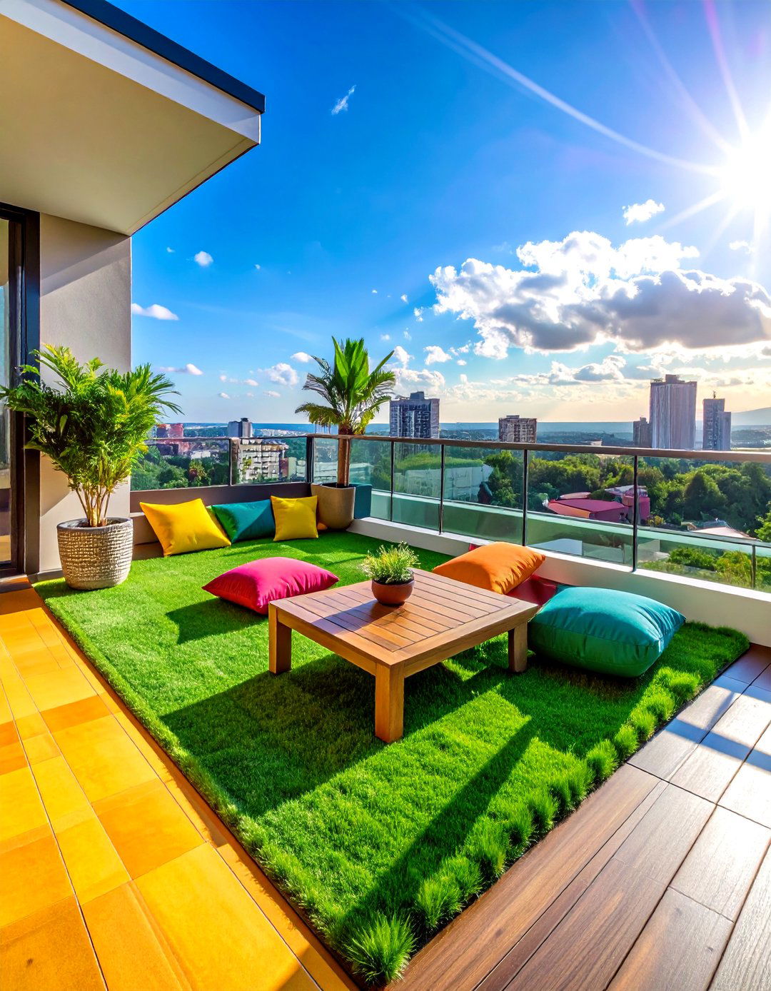 Artificial Grass Turf Flooring - 20 Balcony Deck Ideas for a Beautiful Outdoor Retreat
