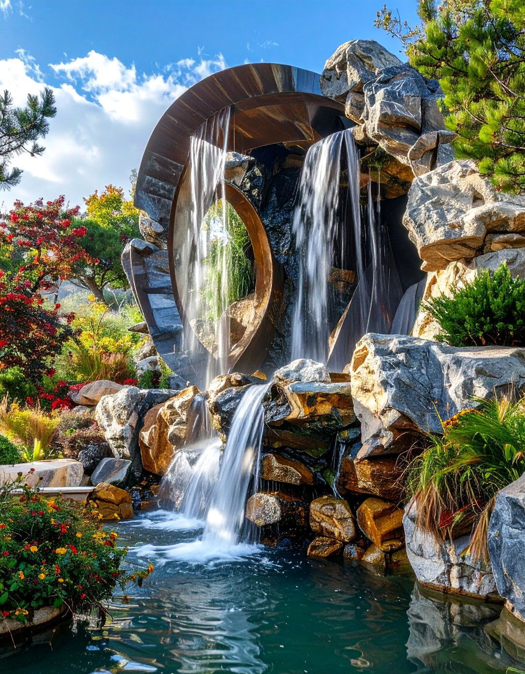 Artistic Sculptural Waterfalls - 25 Waterfall Design Ideas for a Serene Outdoor Space